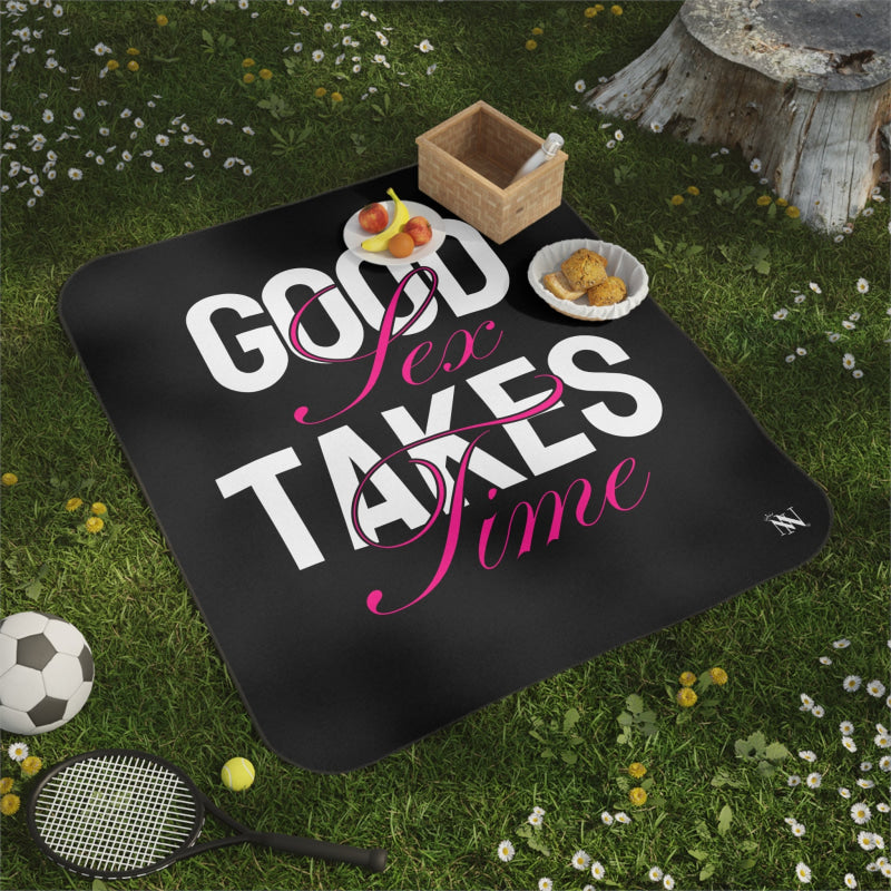 Good Sex Takes Time | Mix Match Fun-Flirty Lovers’ Water-Resistant Blankets