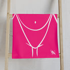 Sexy Female Outline Sugnature Pink Cum Towel