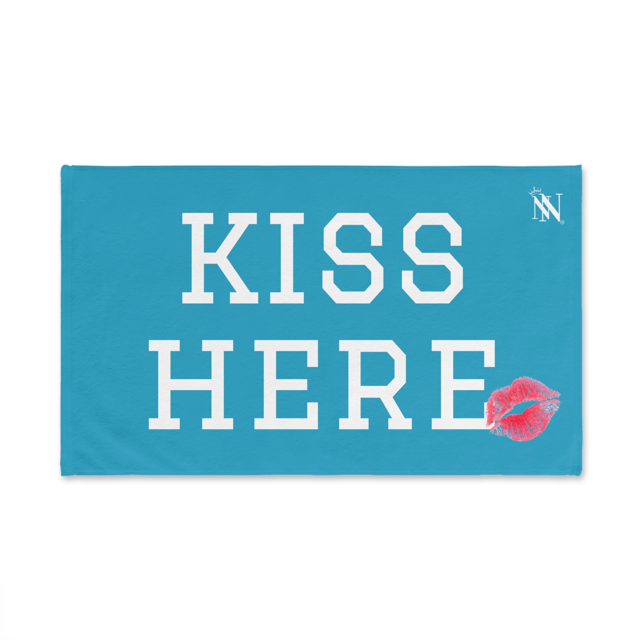 Kiss Here Lips Kiss Turquoise | Mix & Match Original Fun-Flirty Lovers’ Towels