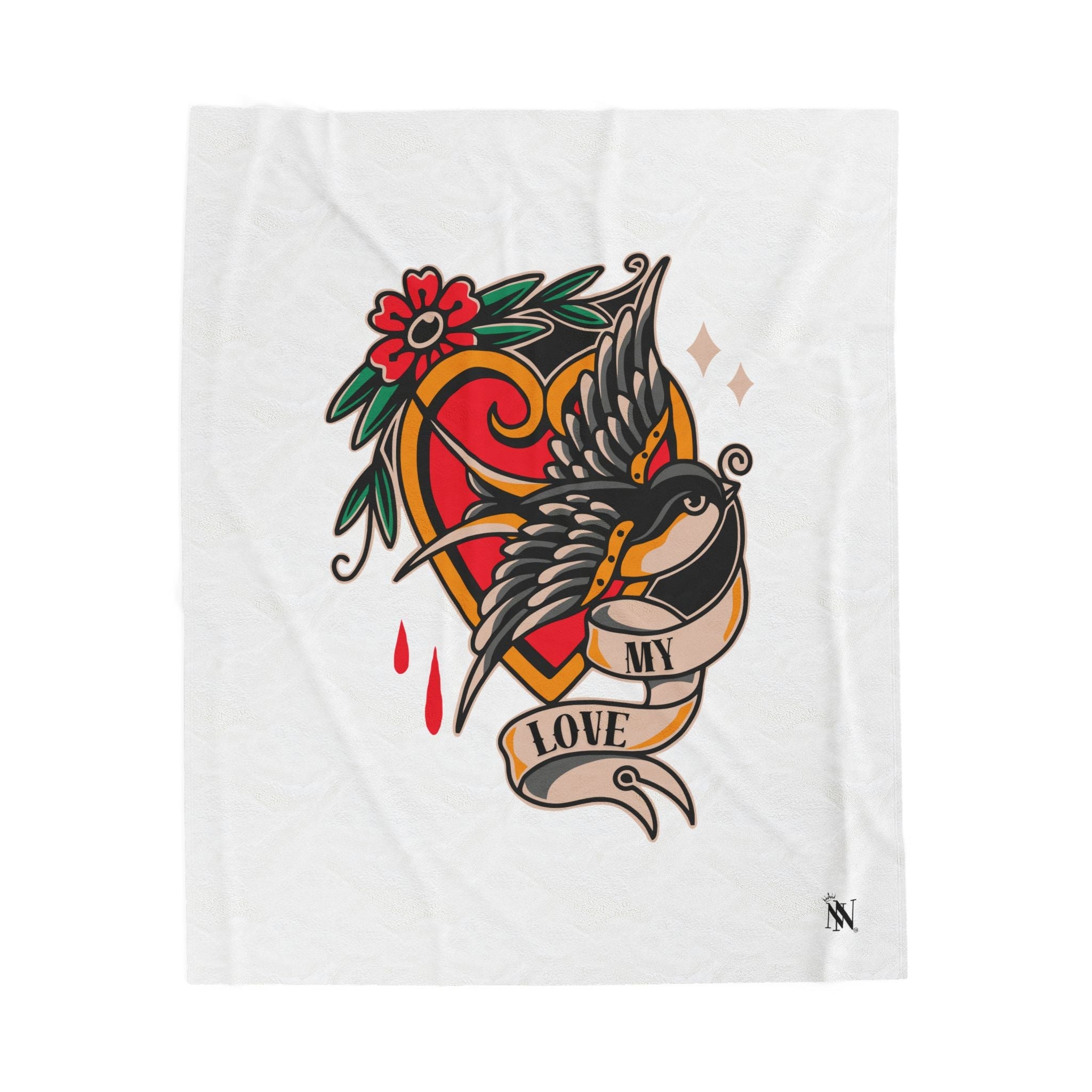 My Love Traditional Tattoo | Mix & Match Soft Fun-Flirty Lovers’ Blankets