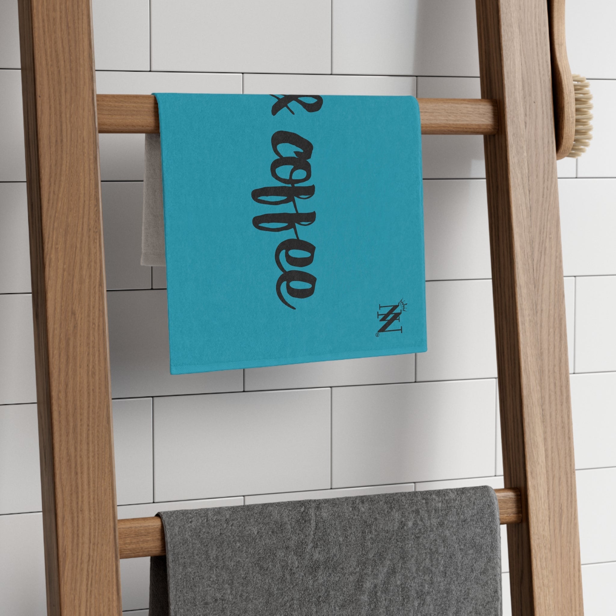 Cock & Coffee Teal | Mix & Match Soft Fun-Flirty Lovers’ Towels
