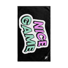 Nice Game Sticker Black | Mix & Match Classic Fun-Flirty Lovers’ Towels