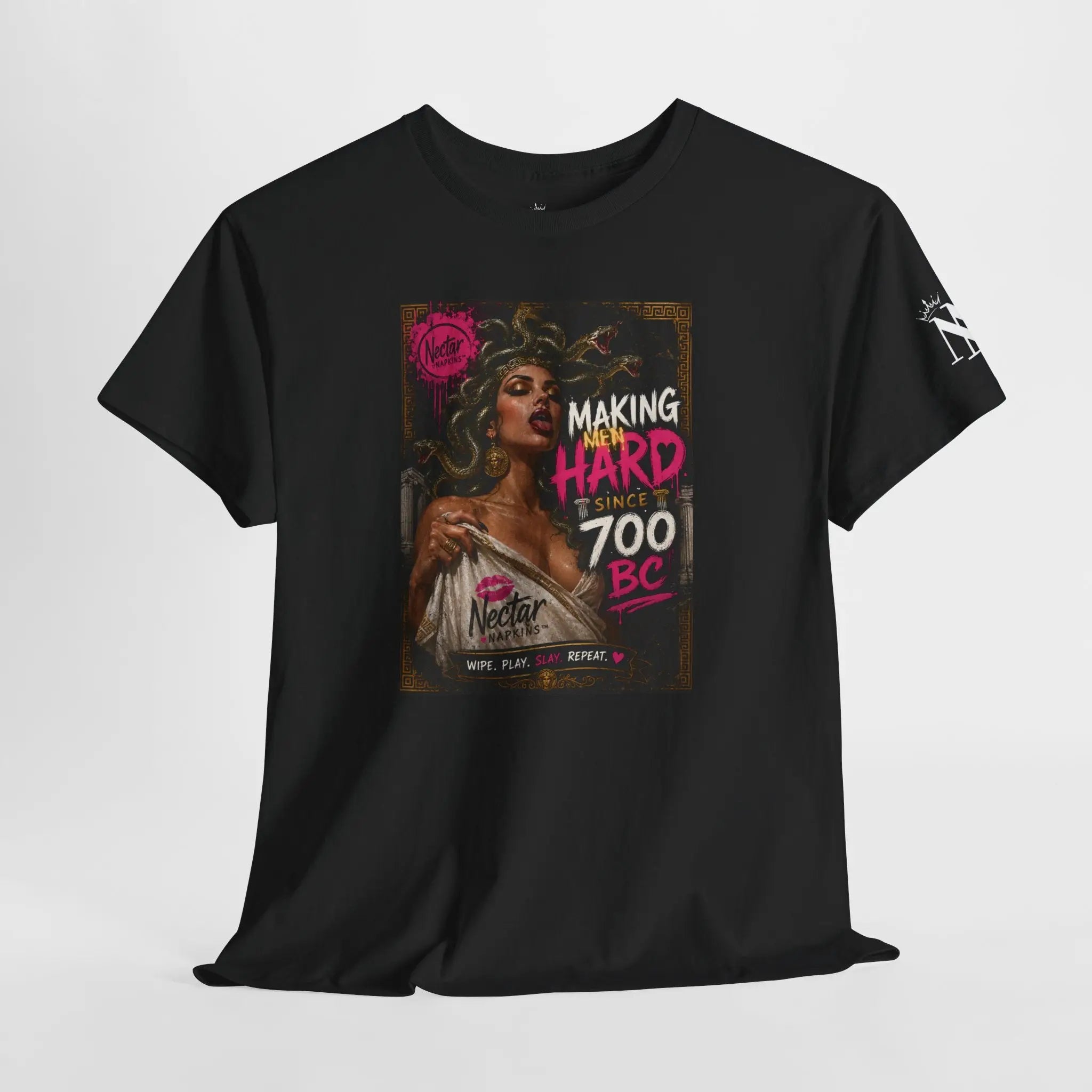 Medusa Making Men Hard | Nectar Napkins Fun-Flirty Lovers’ T-Shirts
