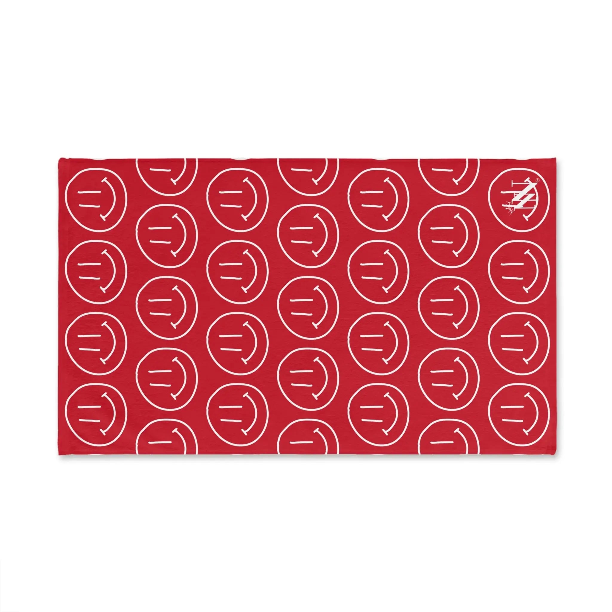 Happy Smiling Emoji Pattern Red Cum Towel