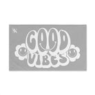 Smiley Happy Face Good Vibes Light Grey | Mix & Match Classic Fun-Flirty Lovers’ Towels