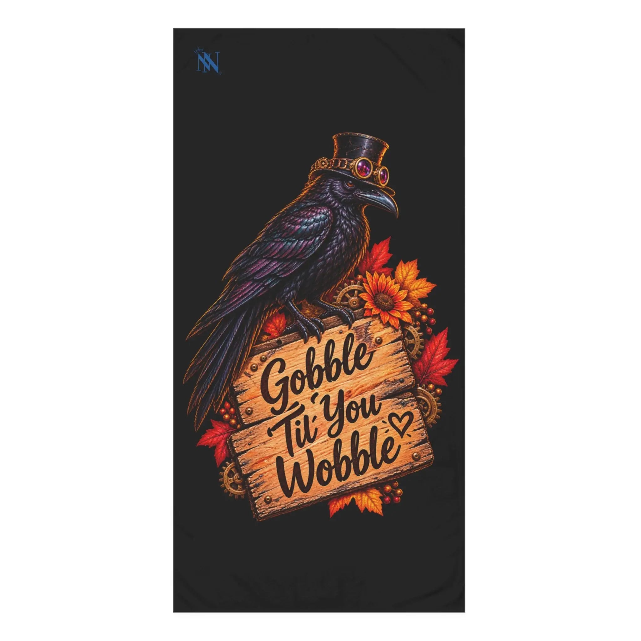 Gobble Til’ You Wobble Crow | Nectar Napkins XL Fun-Flirty Lovers’ Towels