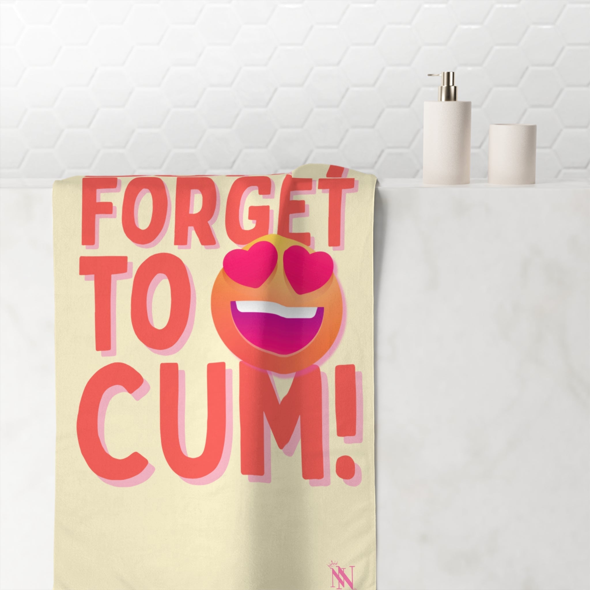 Don’t Forget to Cum! Heart Eyes Emoji Anal Play Sex Towel