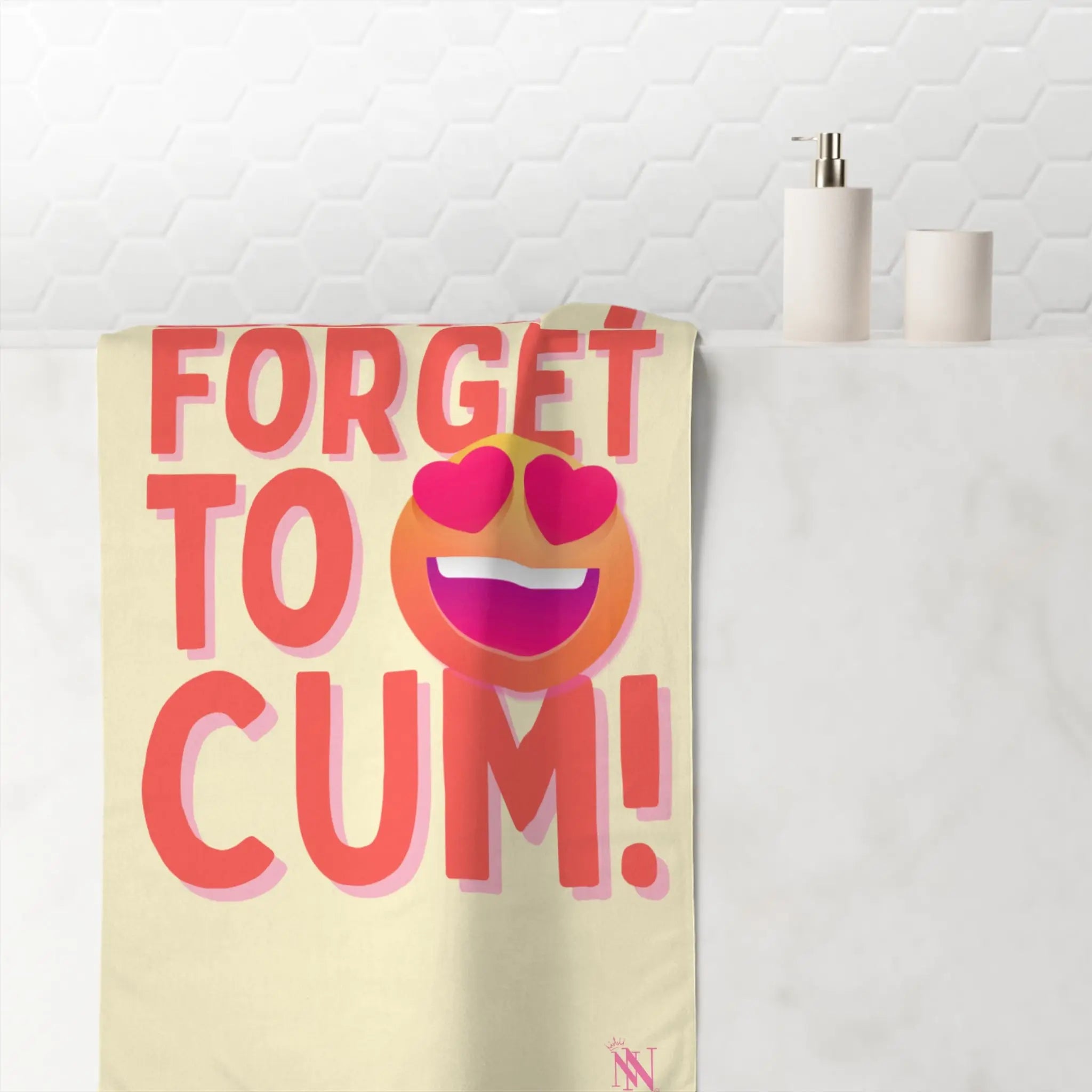Don’t Forget to Cum! Heart Eyes Emoji Anal Play Sex Towel