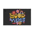 Good Vibes Hippie Flower Dark Grey Cum Towel