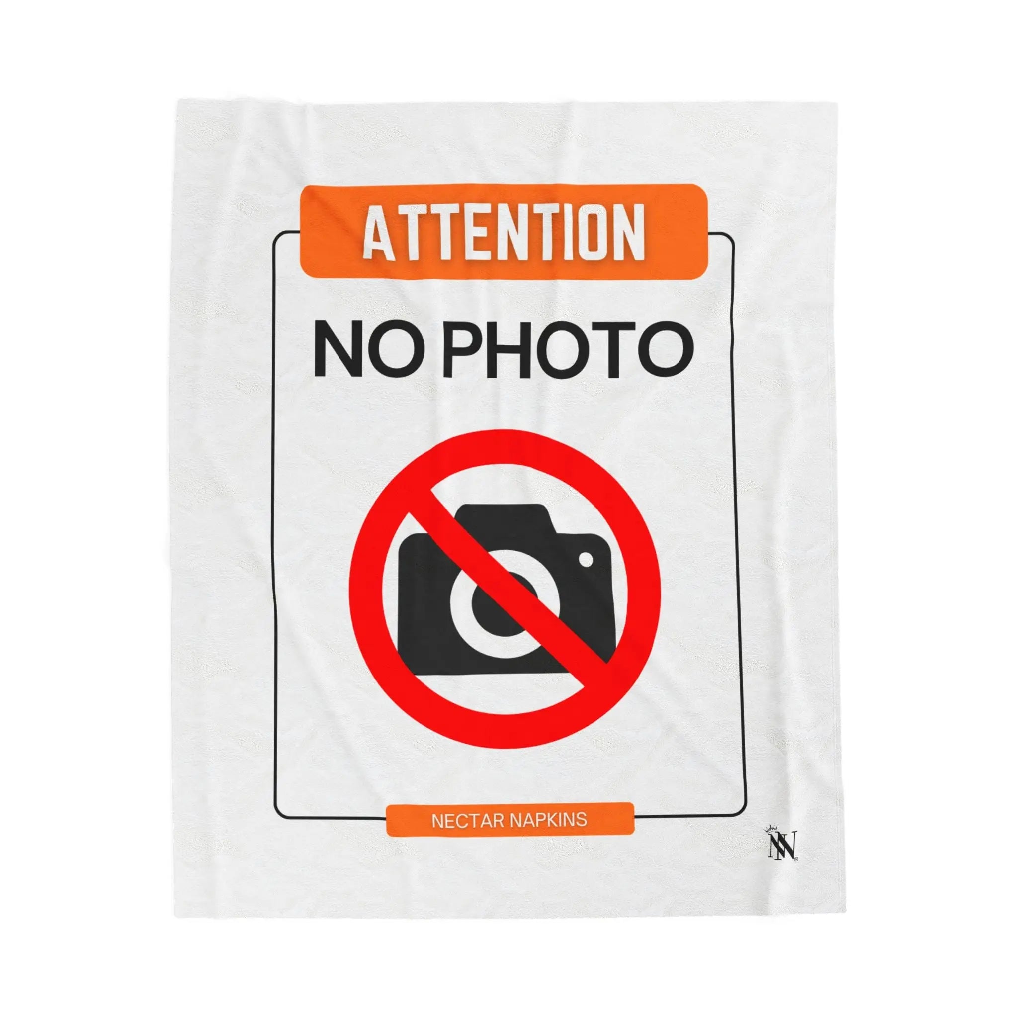 Attention No Photo Sign Blanket