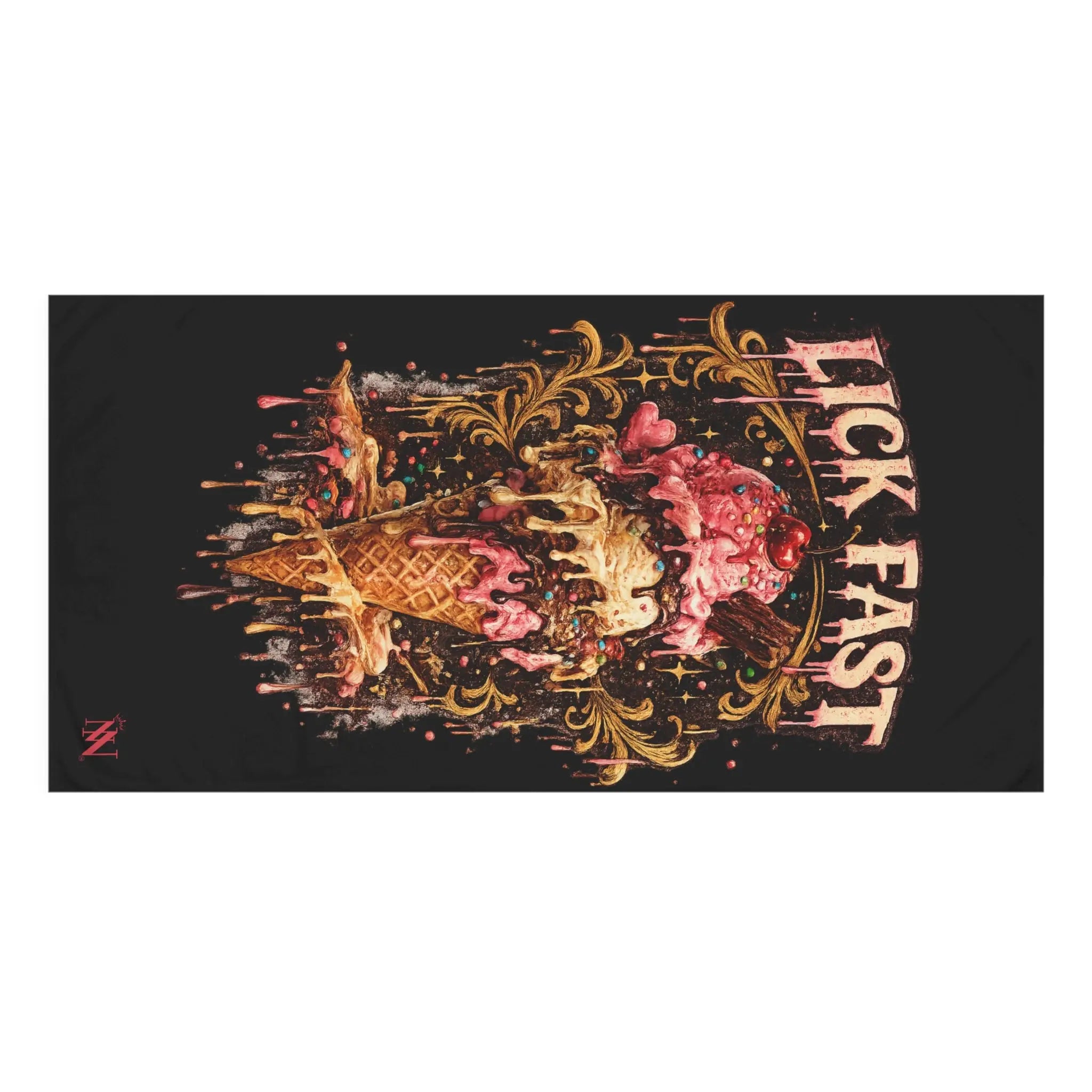 Lick Fast Melting Ice Cream Beach Towel