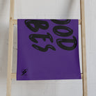 Good Vibes Bubble Print Purple Cum Towel