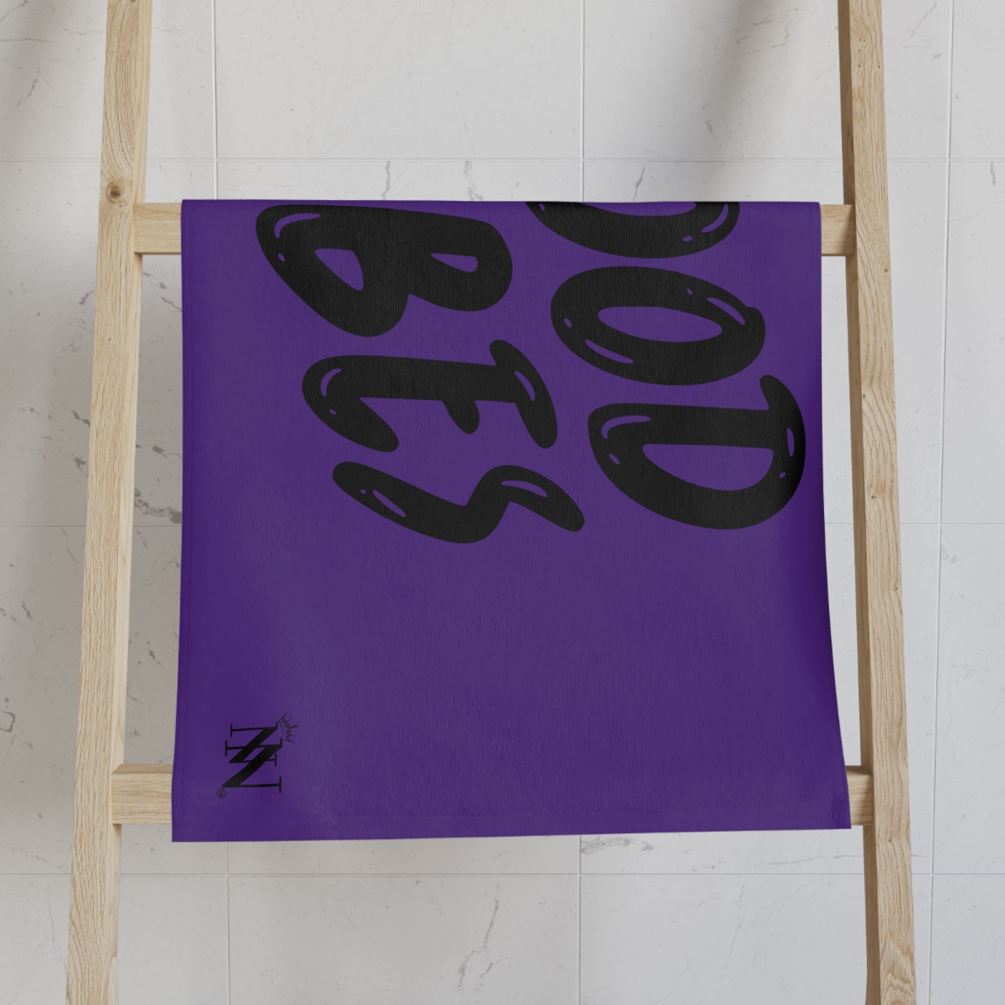 Good Vibes Bubble Print Purple Cum Towel