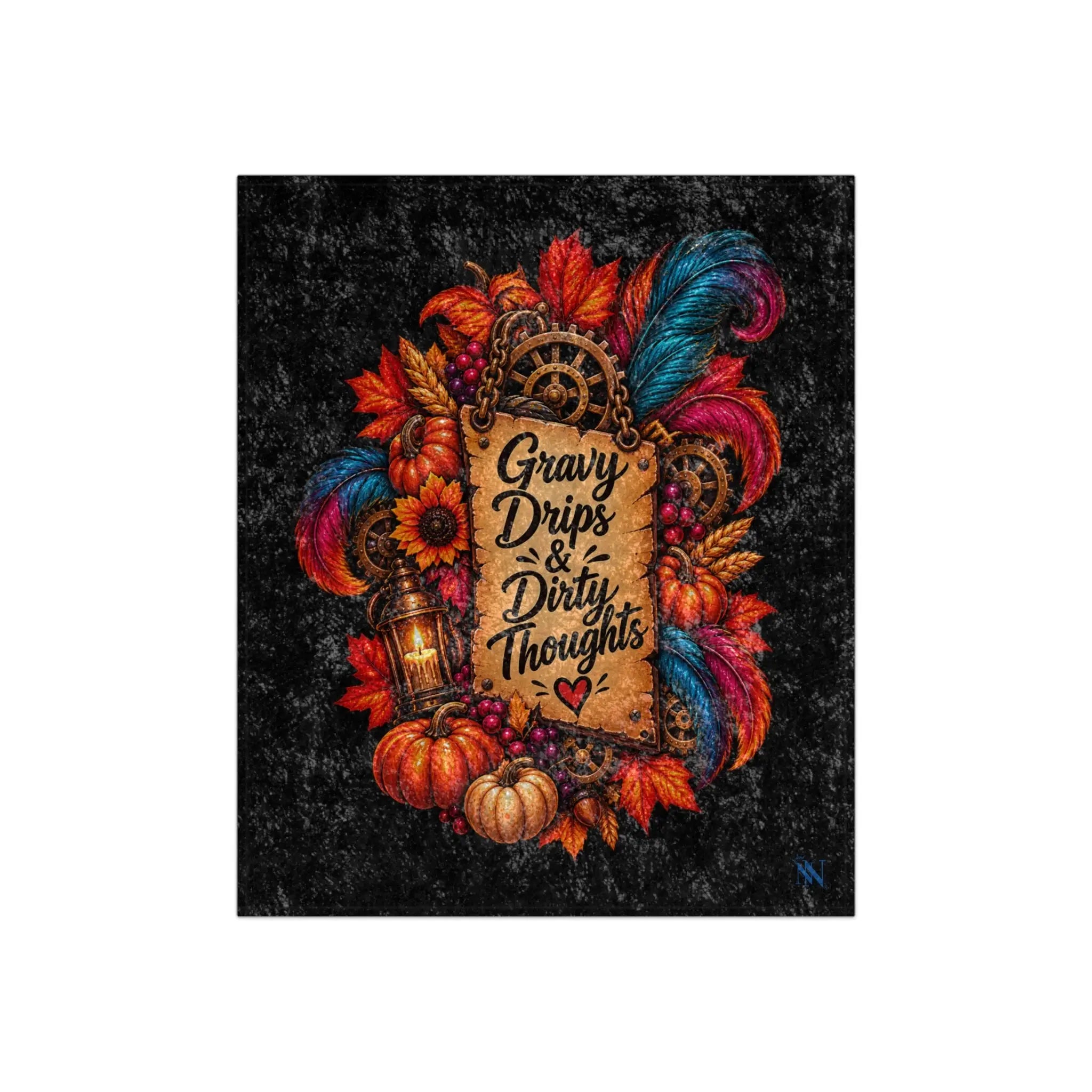 Gravy Drips & Dirty Thoughts Thanksgiving | Nectar Napkins Fun-Flirty Lovers’ Crushed Velvet Blankets