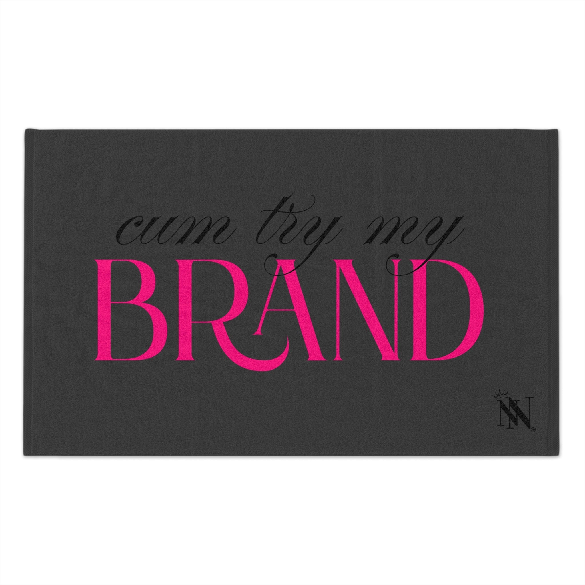 Cum Try My Brand Dark Grey | Mix & Match Soft Fun-Flirty Lovers’ Towels