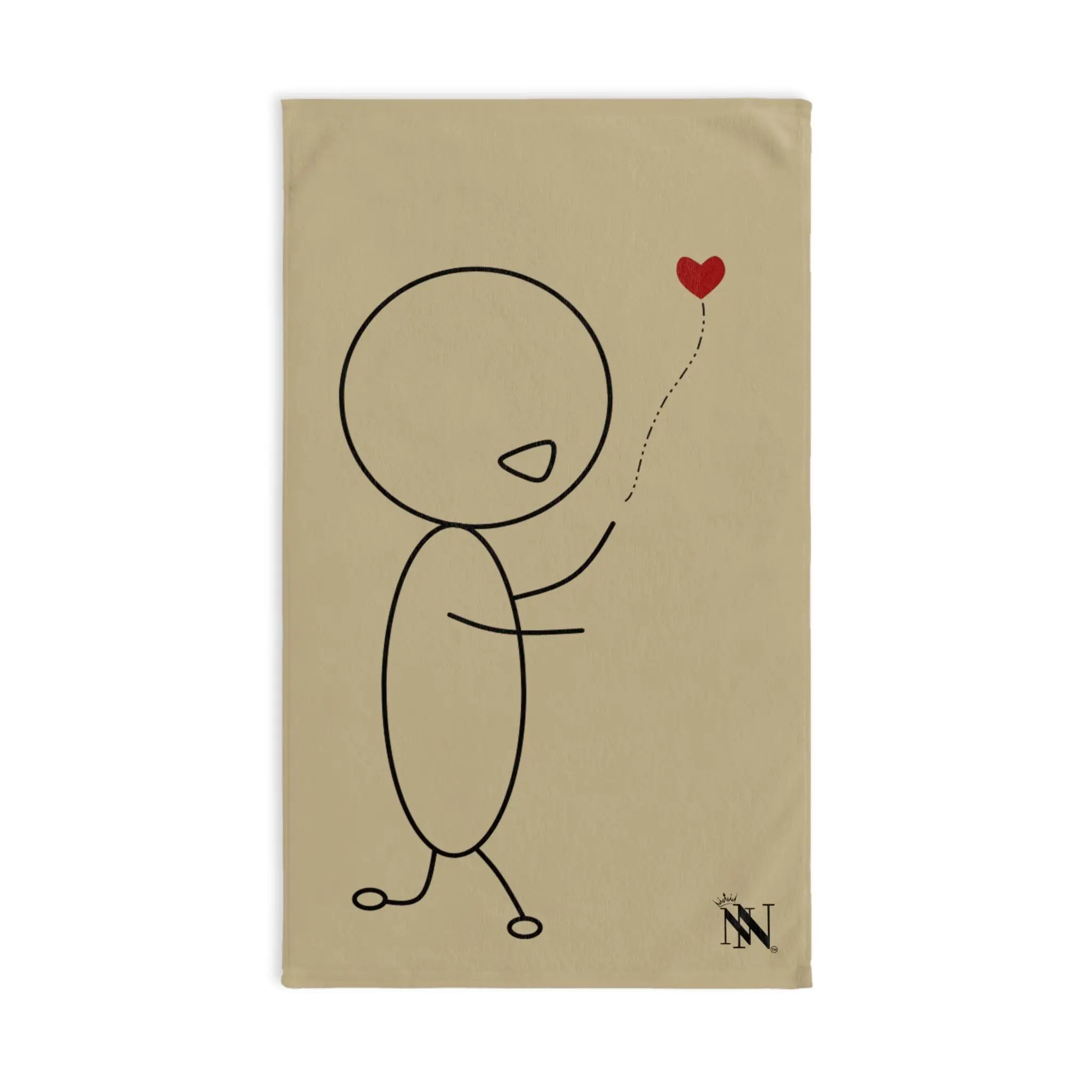 Stick Man Heart Balloon Gold Cum Towel
