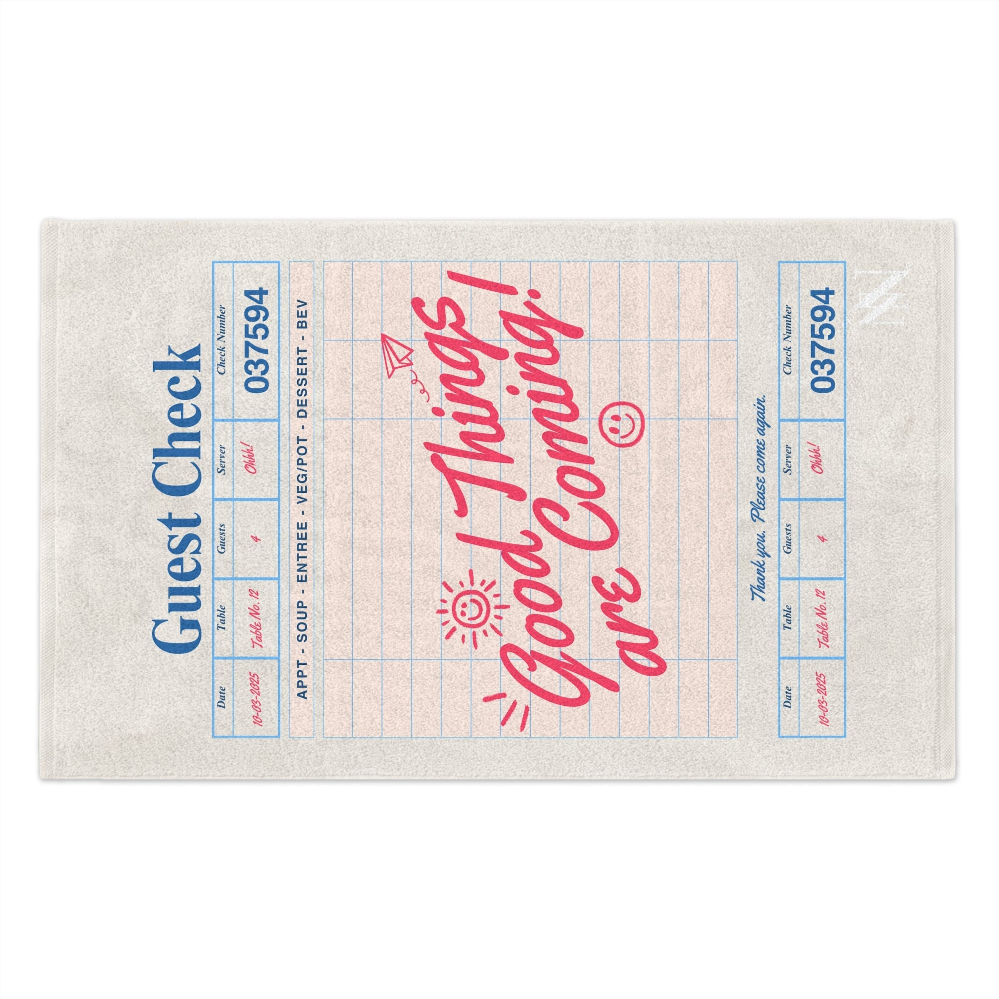 Good Things Are Coming! Guest Check | Mix & Match Soft Fun-Flirty Lovers’ Towels