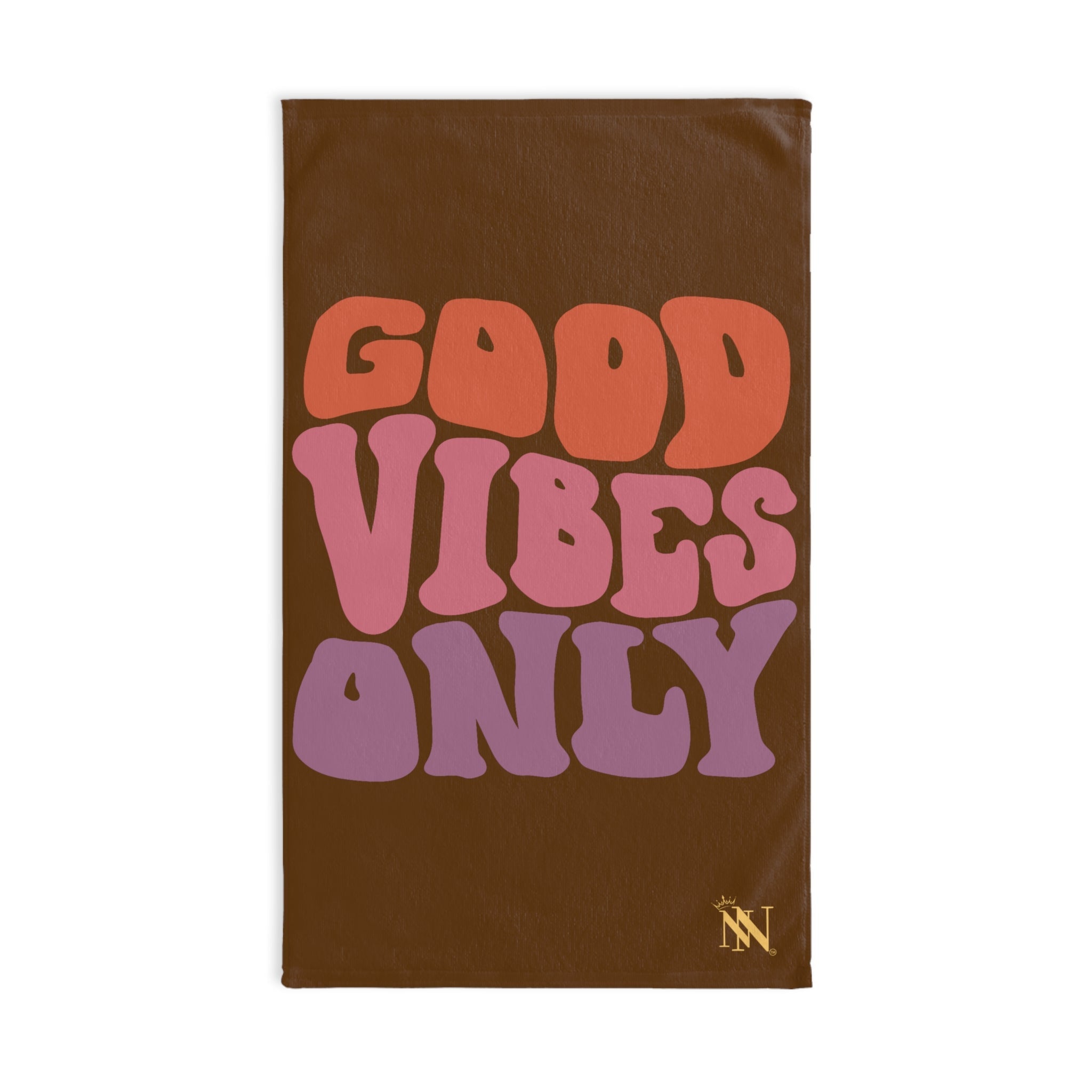 Good Vibes Retro Letters Brown Cum Towel