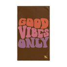 Good Vibes Retro Letters Brown | Mix & Match Classic Fun-Flirty Lovers’ Towels