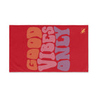 Good Vibes Retro Letters Red Cum Towel