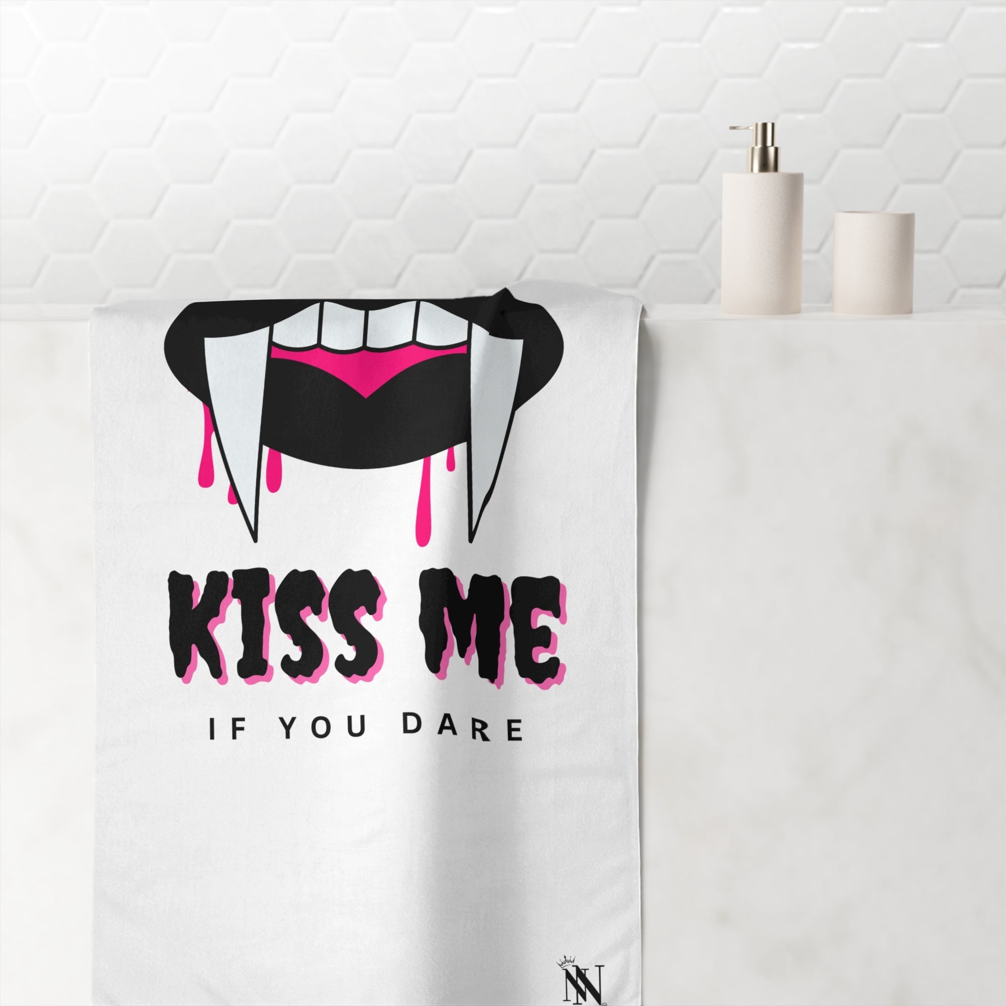 Kiss Me if You Dare | Mix & Match XL Fun-Flirty Lovers’ Towels