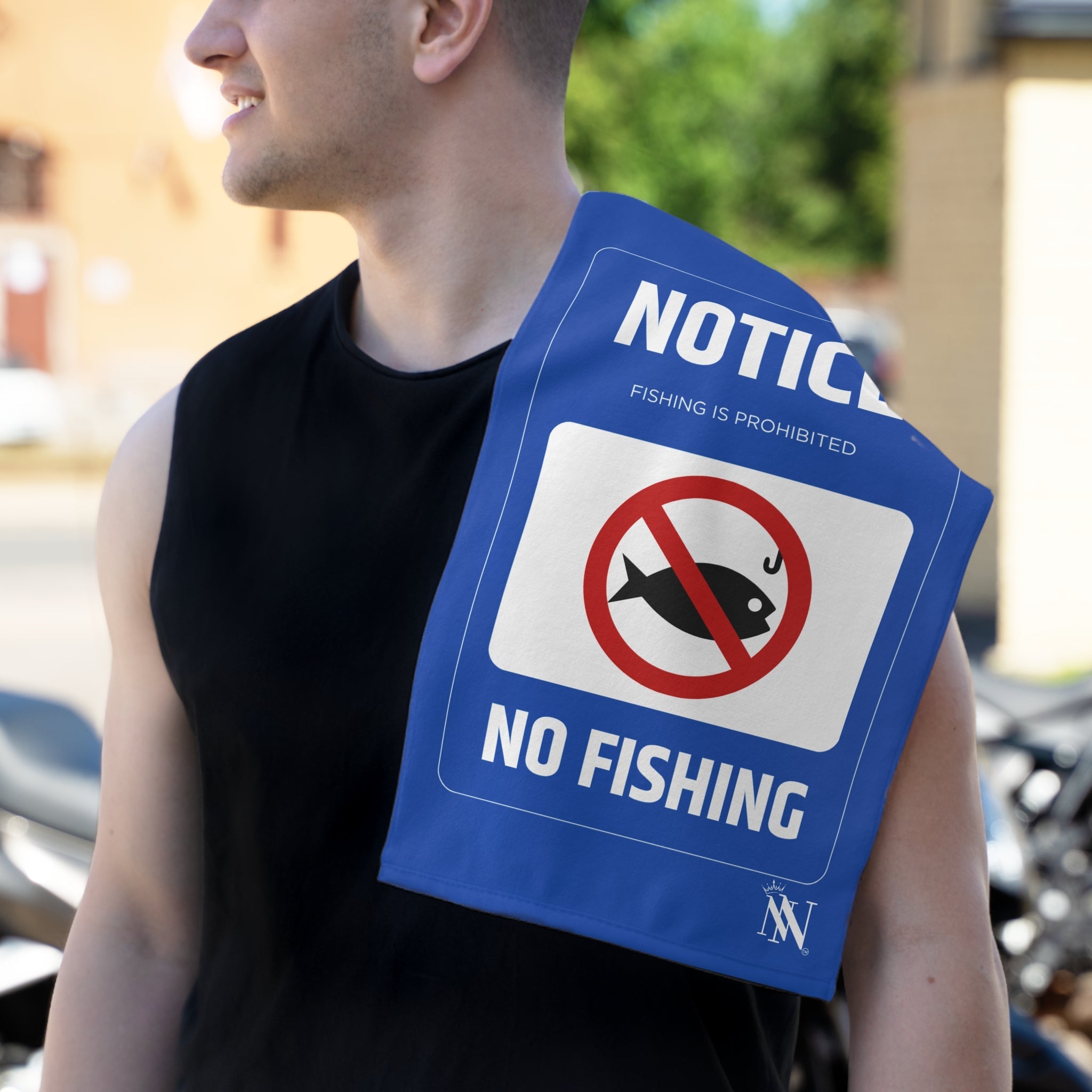 No Fishing Sign Sex Towel