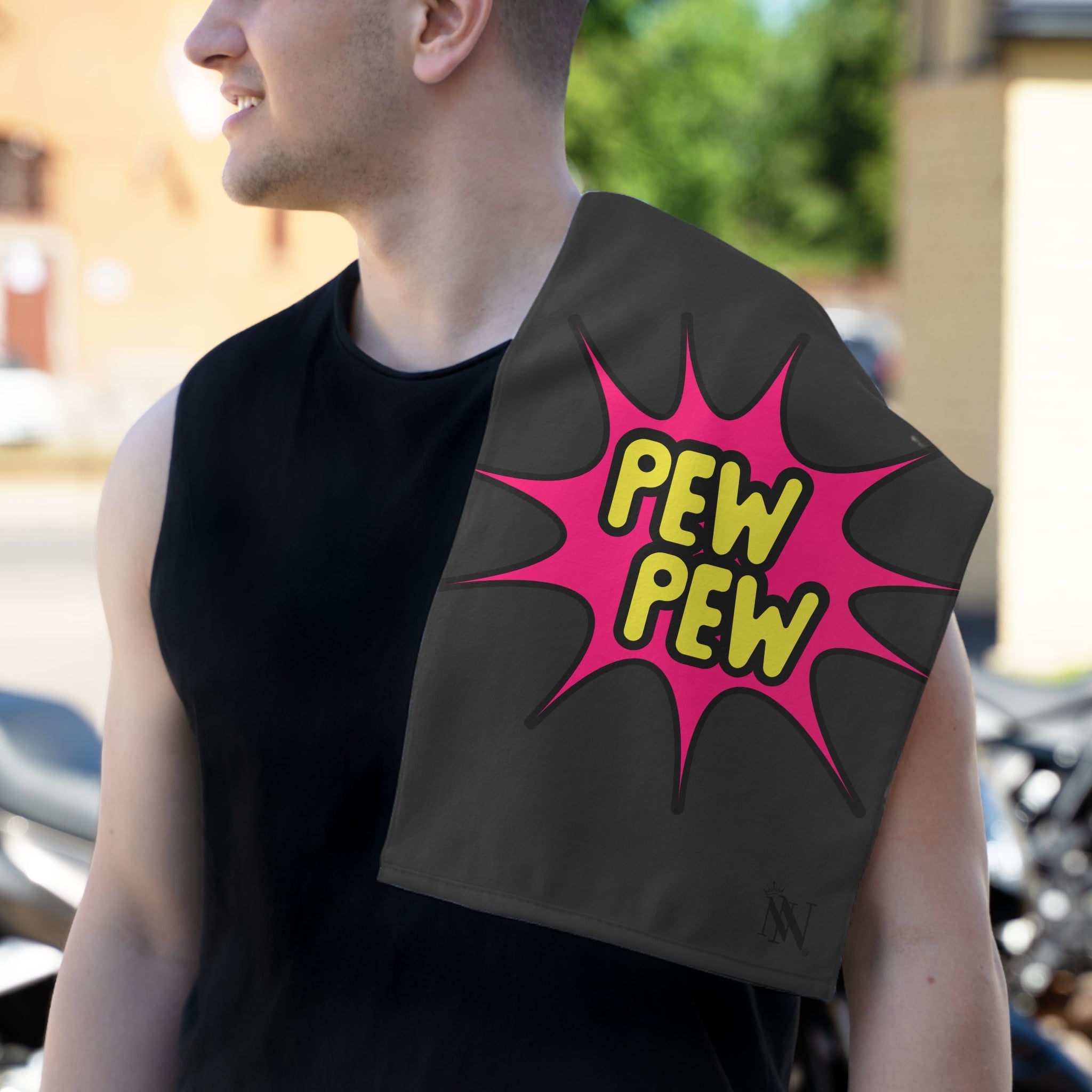 Pew Pew Dark Grey | Mix & Match Soft Fun-Flirty Lovers’ Towels