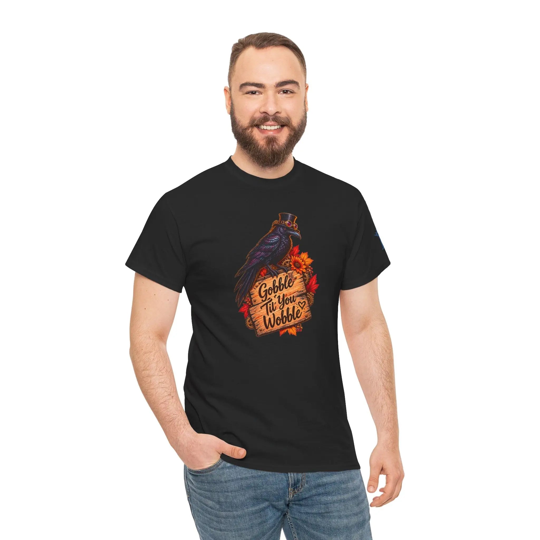 Gobble Til’ You Wobble Crow T-Shirt
