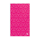 Surprised Emoji Pattern Signature Pink Cum Towel