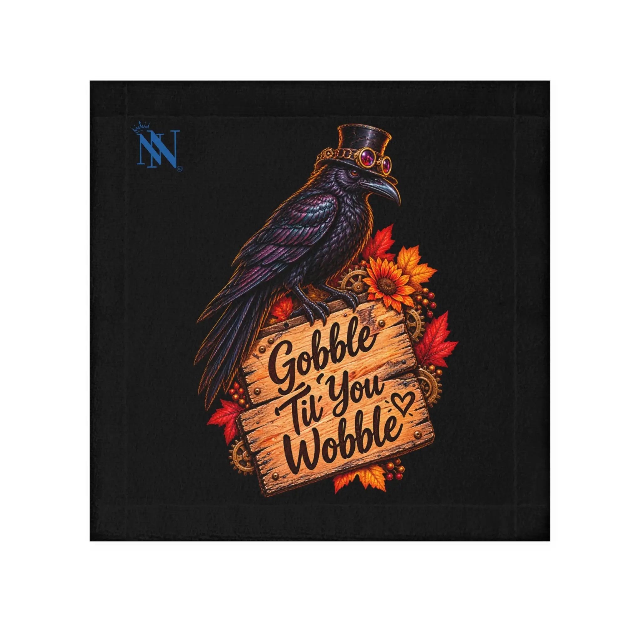 Gobble Til’ You Wobble Crow | Nectar Napkins Lils’ Fun-Flirty Lovers’ Towels