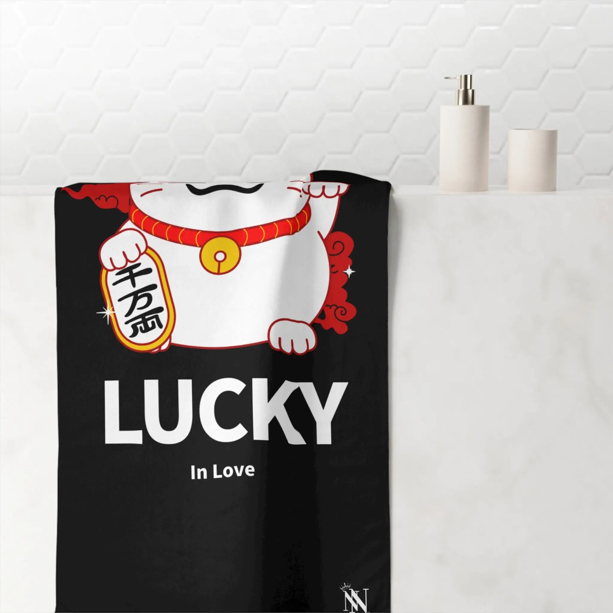 Lucky In Love Beckoning Cat Extra Large Sex Towel