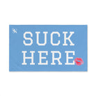 Suck Here Lips Kiss Light Blue | Mix & Match Original Fun-Flirty Lovers’ Towel