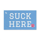 Suck Here Lips Kiss Light Blue | Mix & Match Original Fun-Flirty Lovers’ Towel