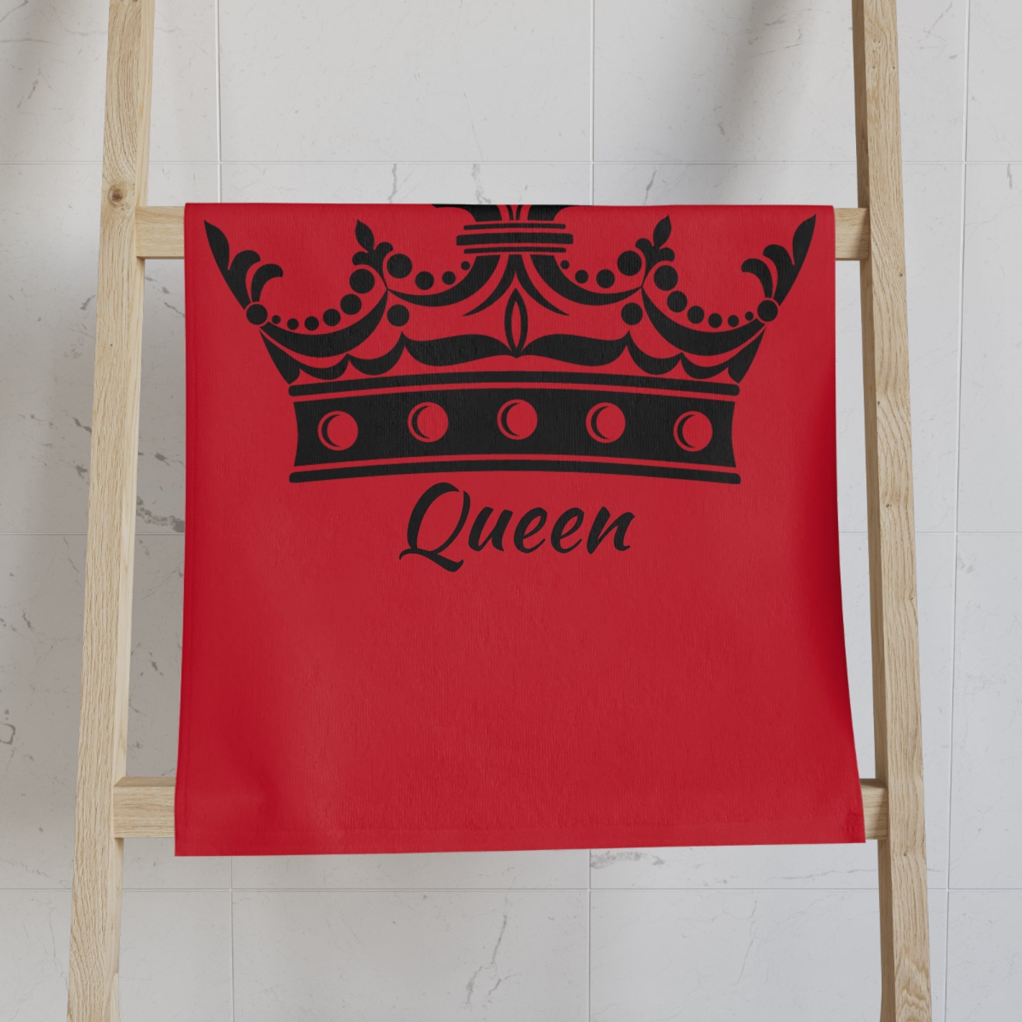Large Crown Queen Red Cum Towel