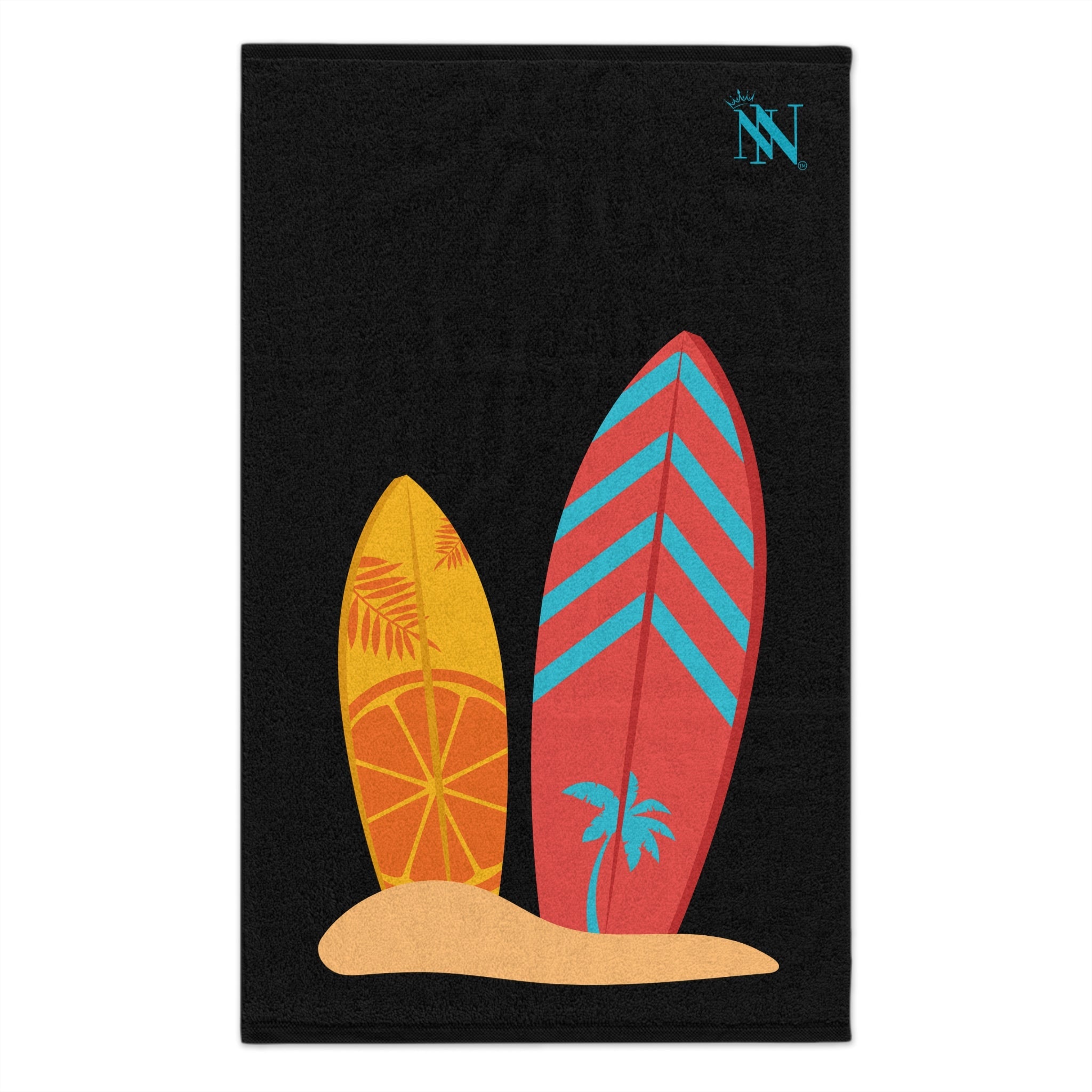Twin Surfboards Black | Mix & Match Soft Fun-Flirty Lovers’ Towels