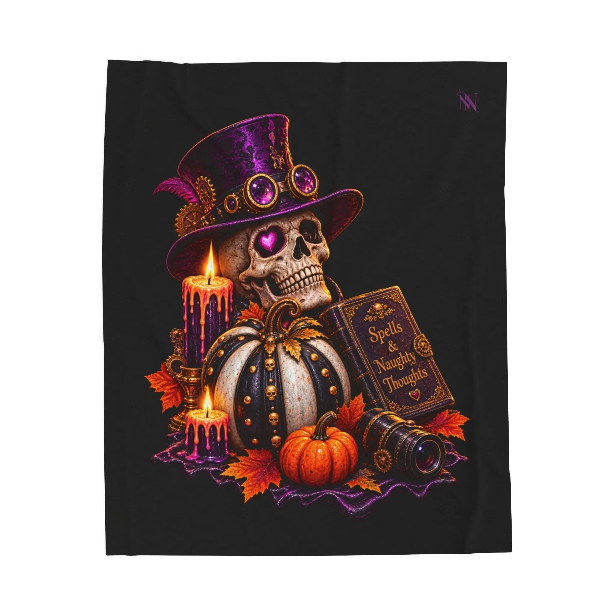 Spells & Naughty Thoughts Skull | Nectar Napkins Fun-Flirty Lovers’ Blankets