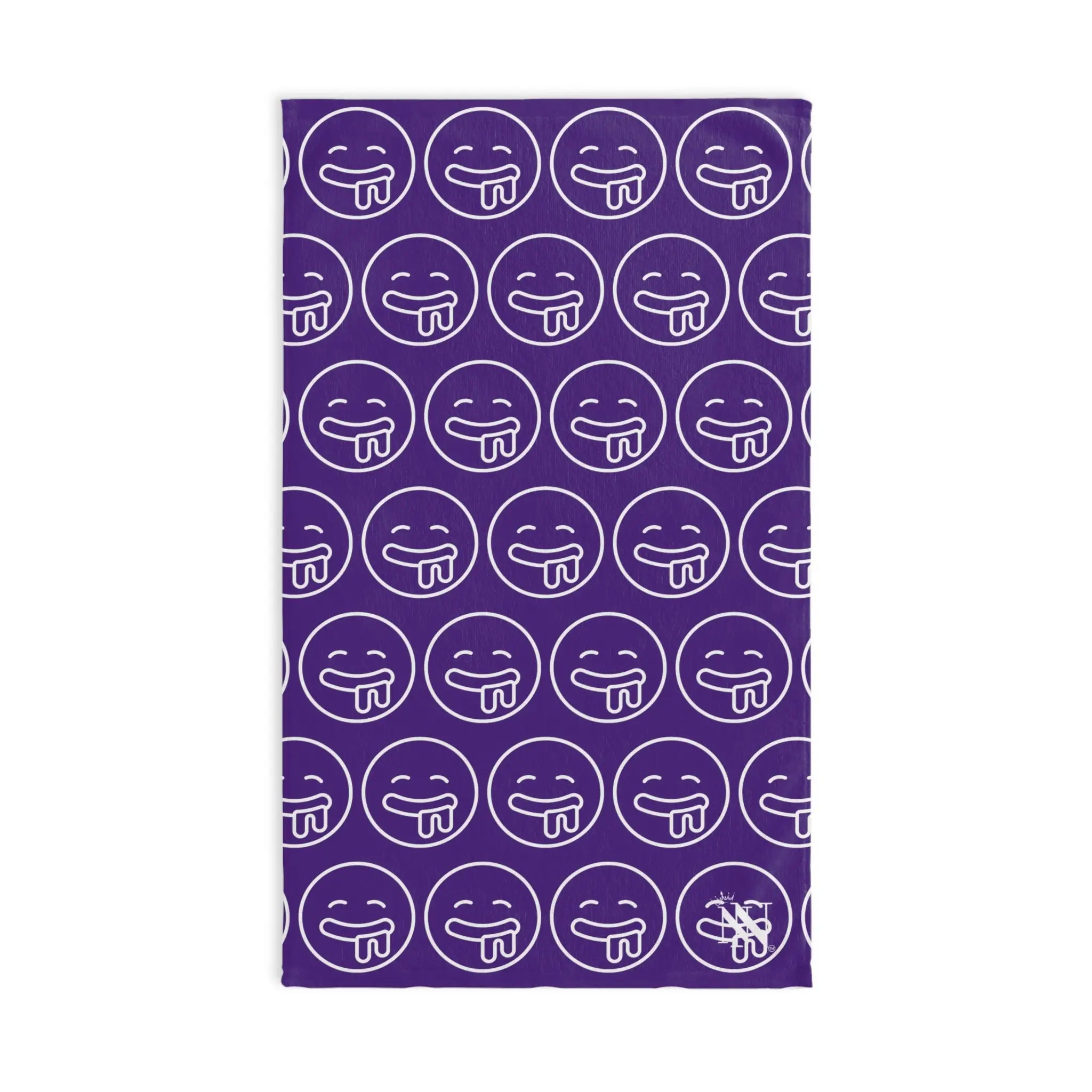 Hungry Drooling Emoji Pattern Purple Cum Towel