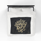 Gold Crown Birthday Queen | Mix & Match Velveteen Fun-Flirty Lovers’ Blankets