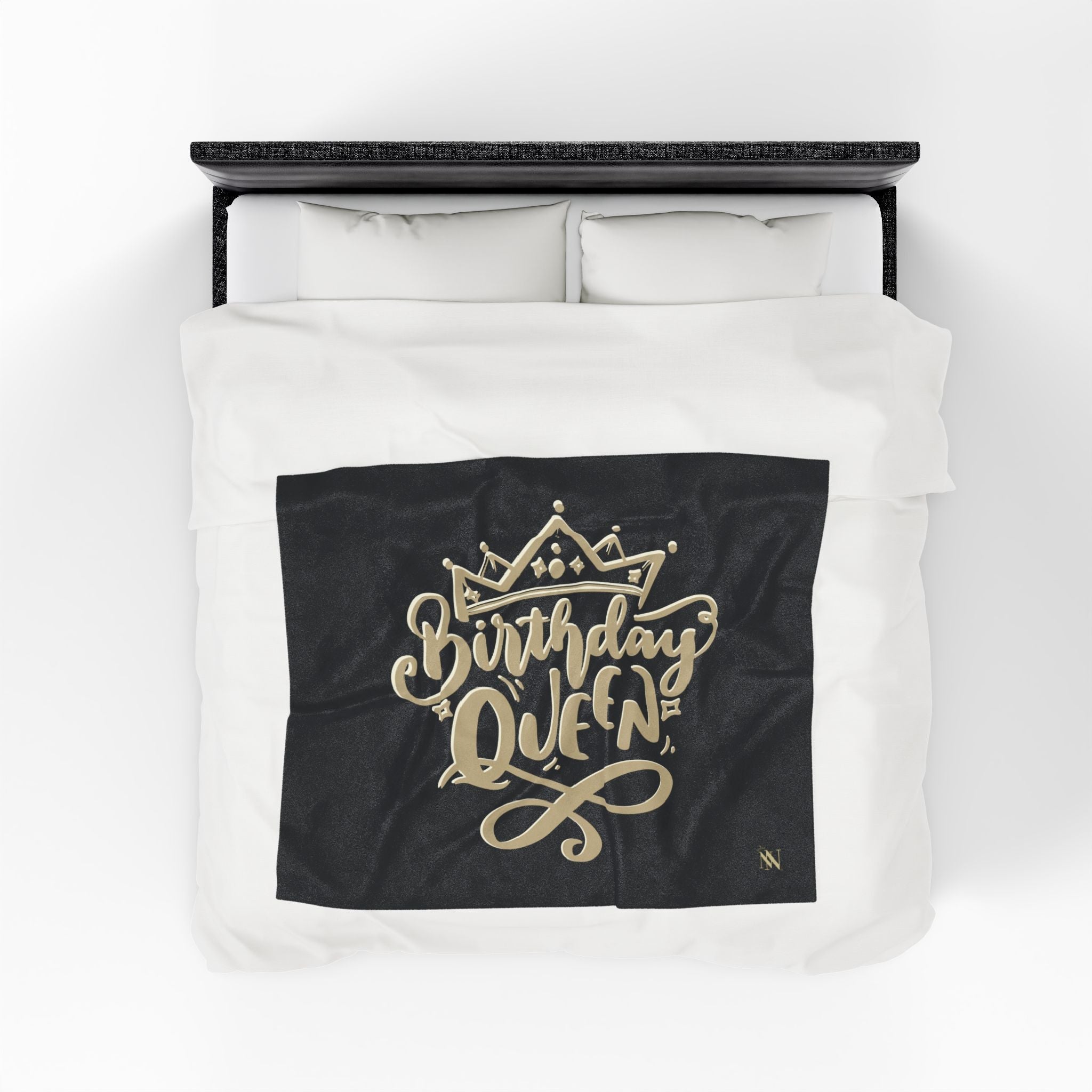 Gold Crown Birthday Queen | Mix & Match Velveteen Fun-Flirty Lovers’ Blankets