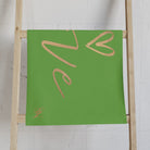 Gold Love Heart Lime Green Cum Towel