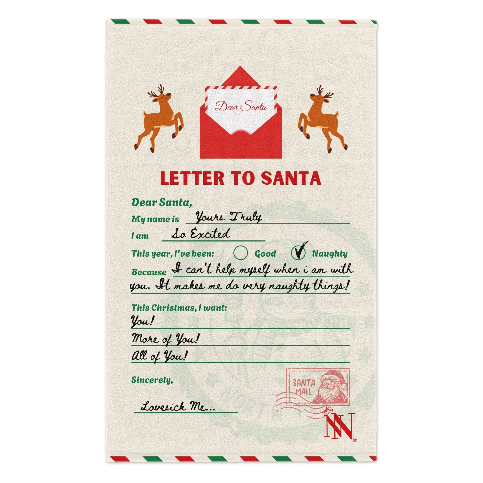 Letter to Santa | Mix & Match Soft Fun-Flirty Lovers’ Towels