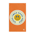 Good Times Good Vibes Happy Face Bright Orange | Mix & Match Classic Fun-Flirty Lovers’ Towels