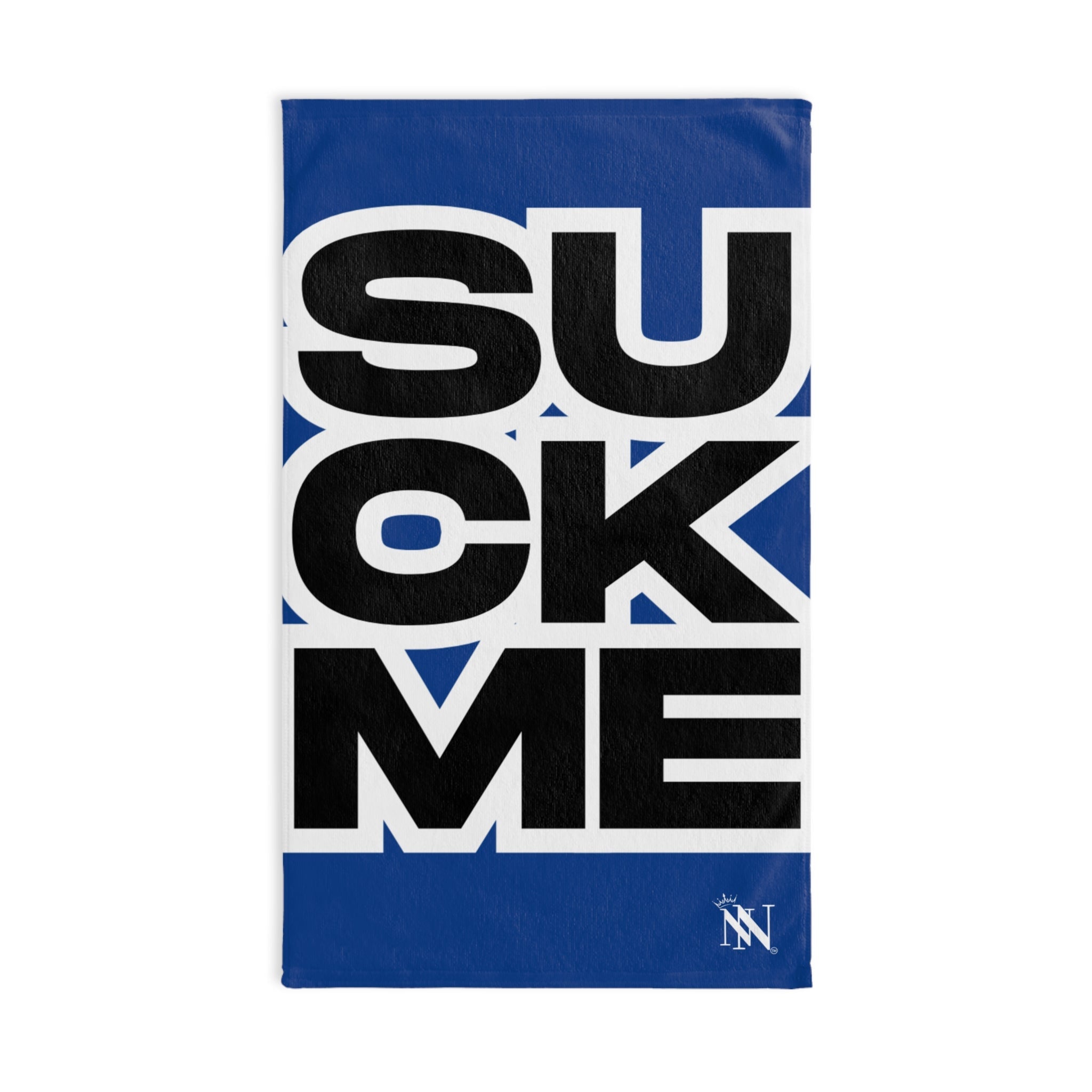 SUCK ME Block Letter Blue Cum Towel