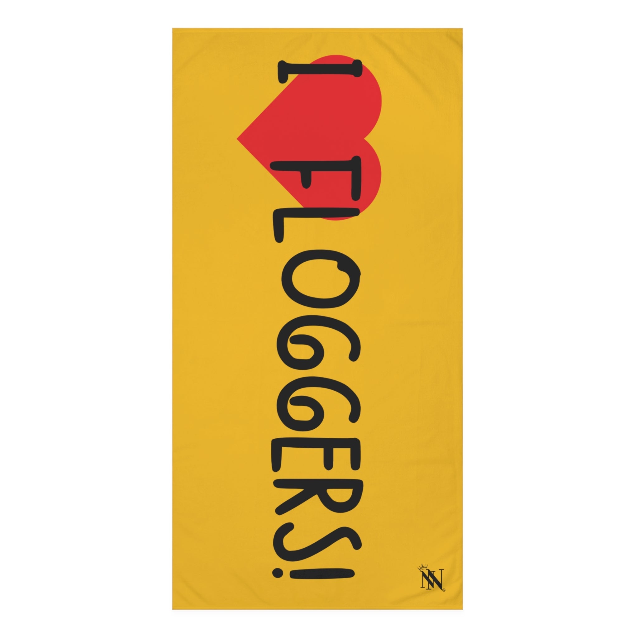 I Love Floggers! Yellow | Mix & Match XL Fun-Flirty Lovers’ Towels