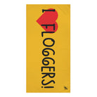 I Love Floggers! Yellow | Mix & Match XL Fun-Flirty Lovers’ Towels