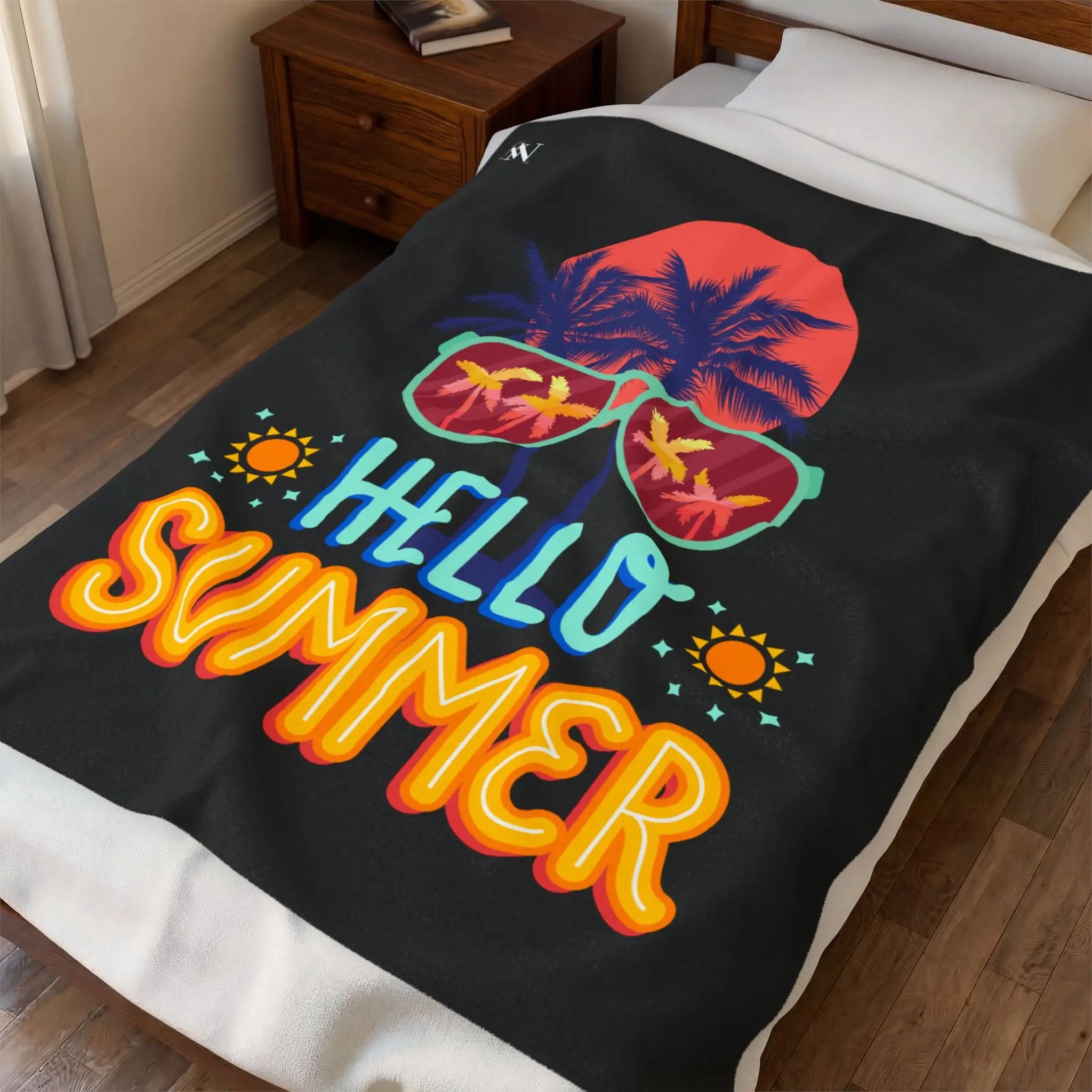 Hello Summer Tropical Sunglasses Blanket