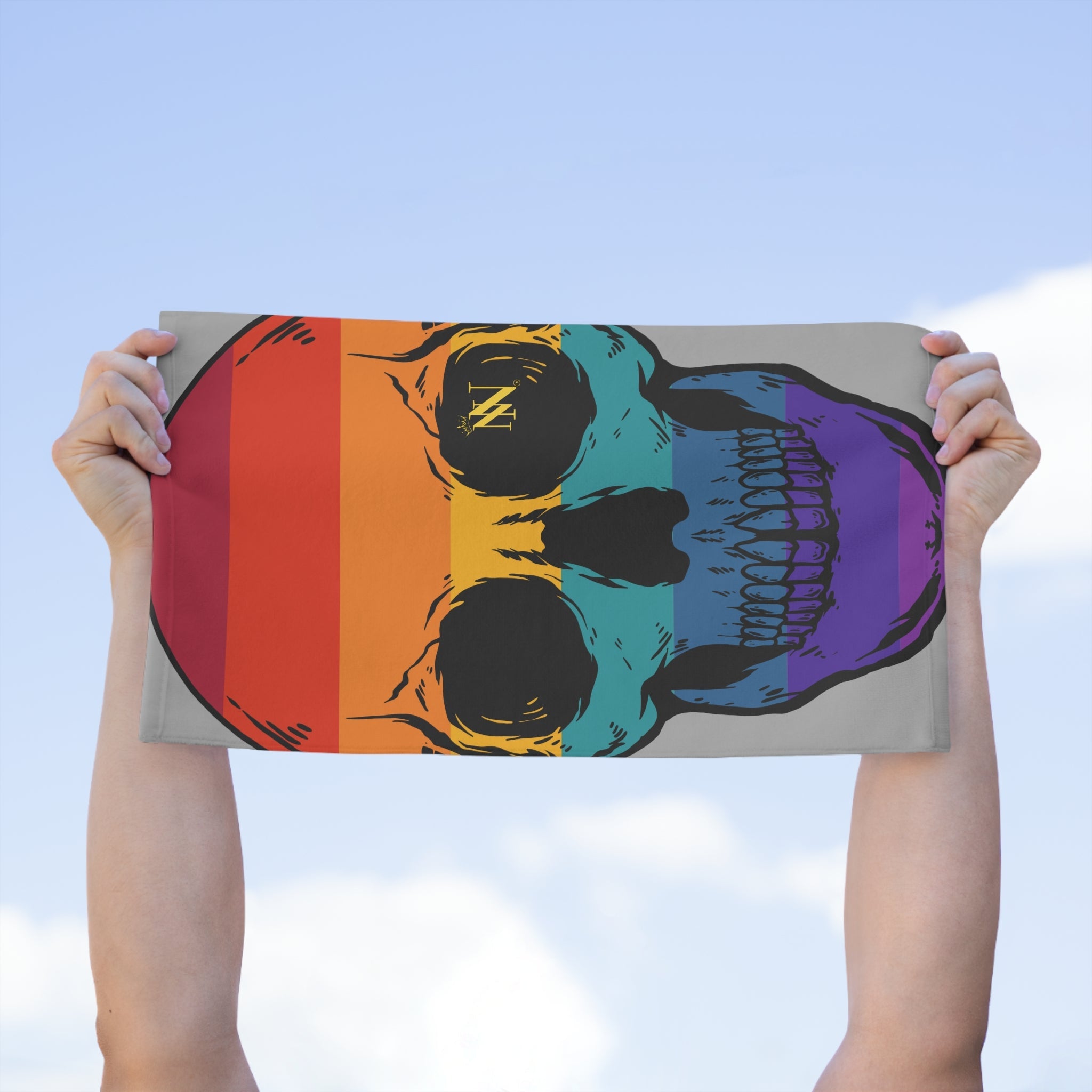 Colorful Skull Light Grey | Mix & Match Soft Fun-Flirty Lovers’ Towels