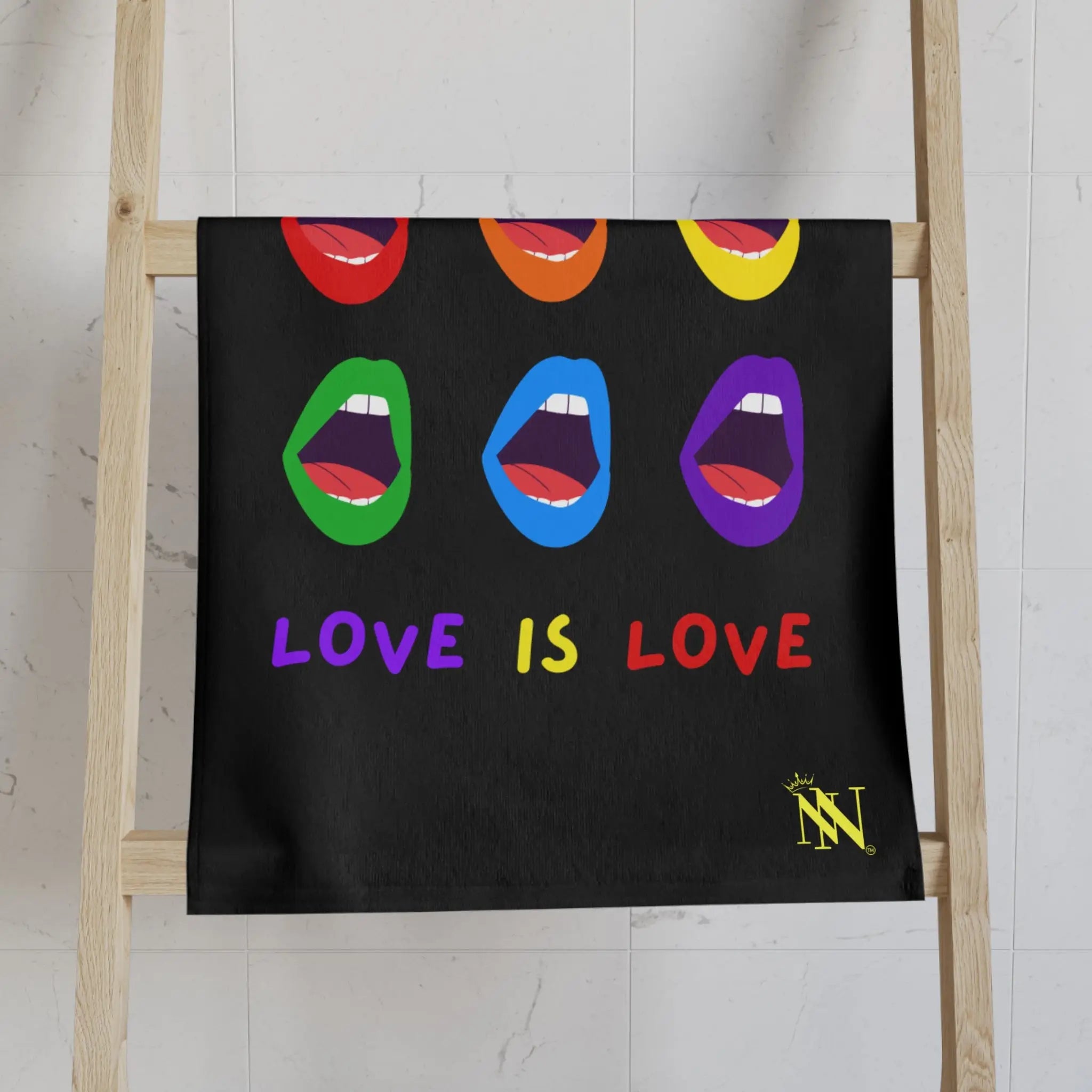 Screaming Pride Love is Love Cum Towel