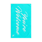 Simply You’re Welcome Neon Blue Cum Towel