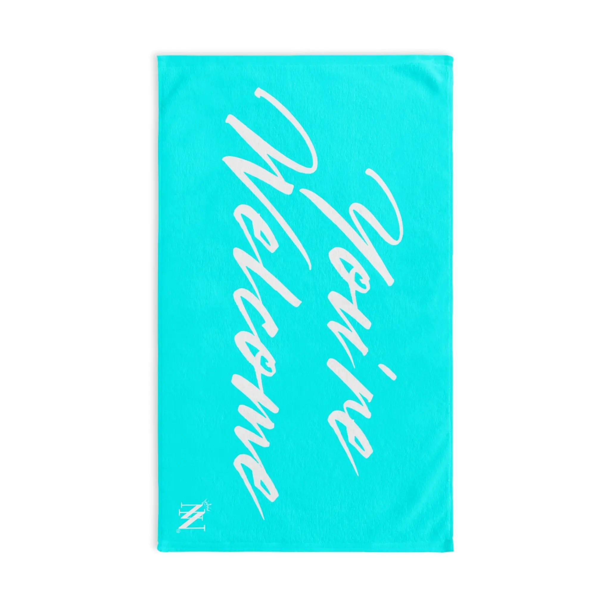 Simply You’re Welcome Neon Blue Cum Towel